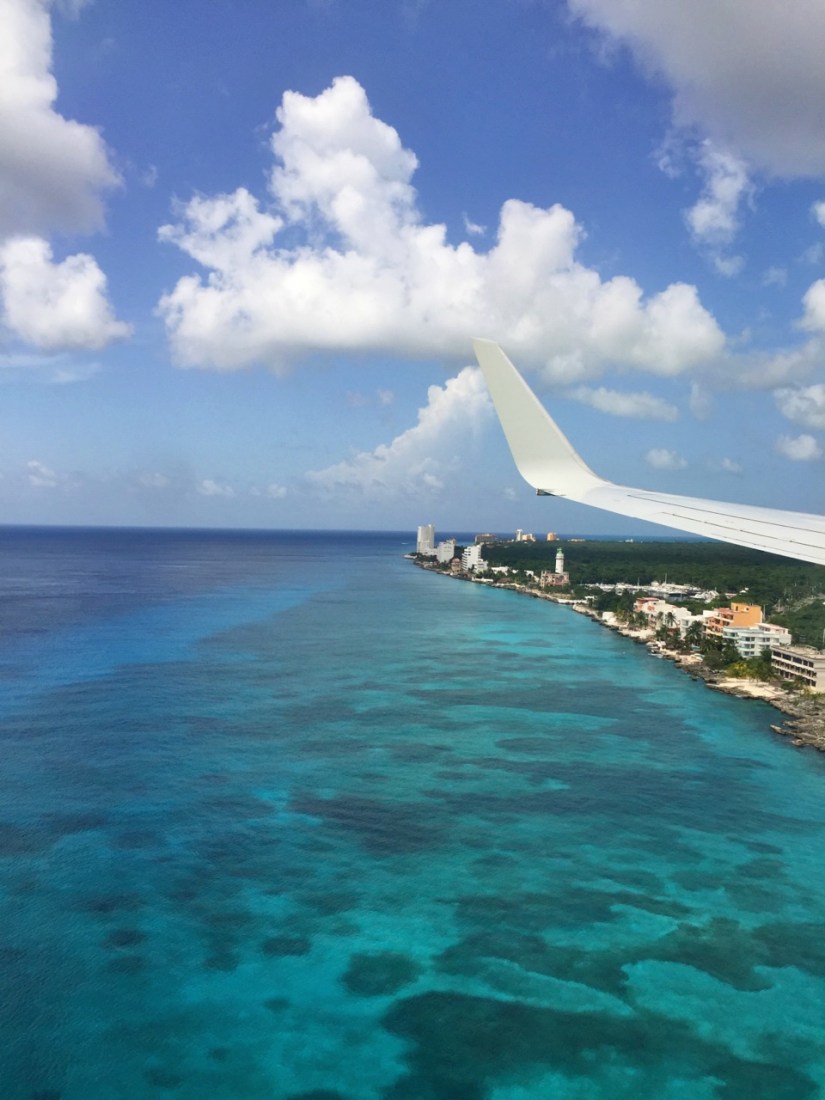 Flying into Cozumel, Mexico