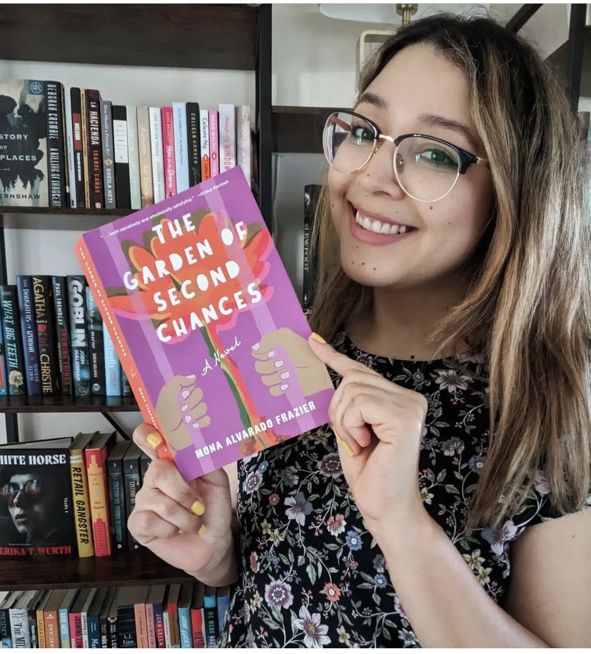 book covers for The Garden of Second Chances in purple, florals, and orange
